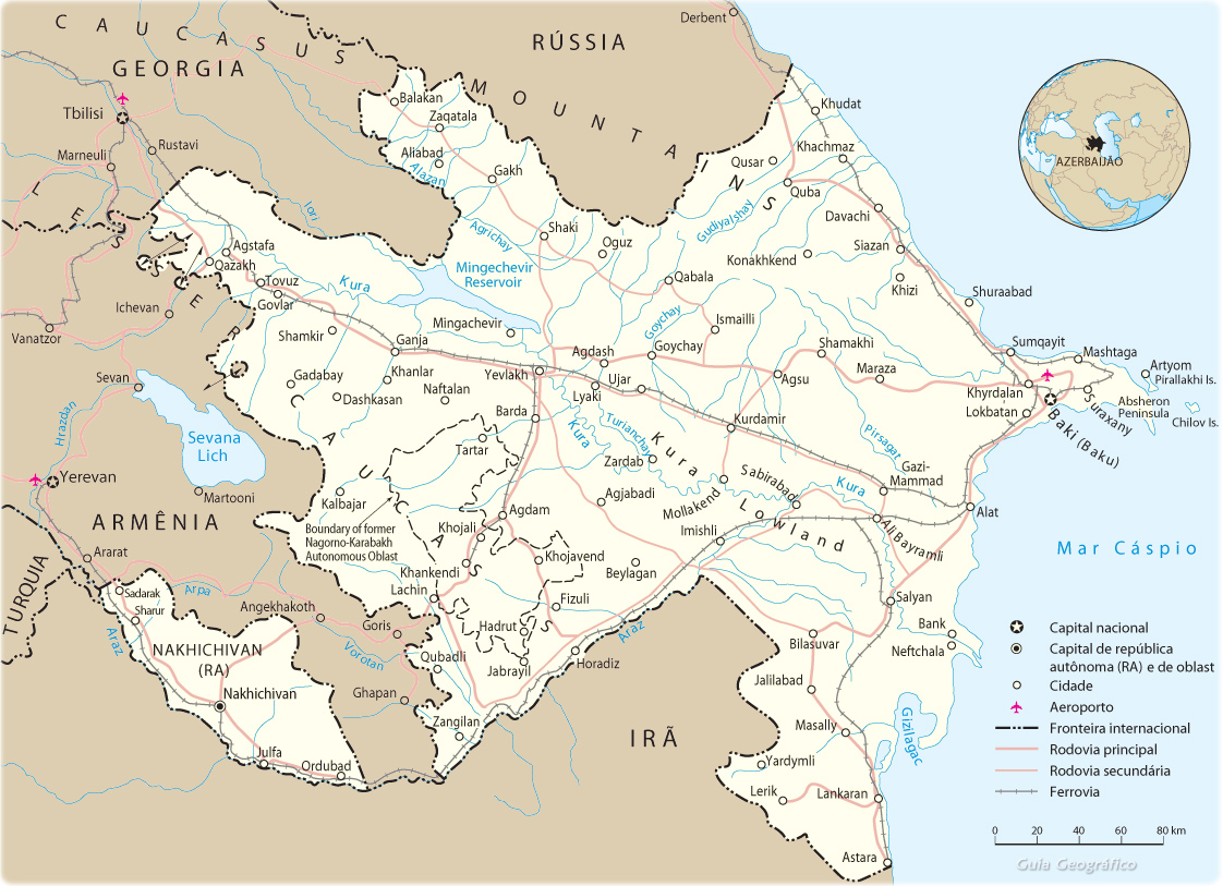 Mapa Azerbaijão