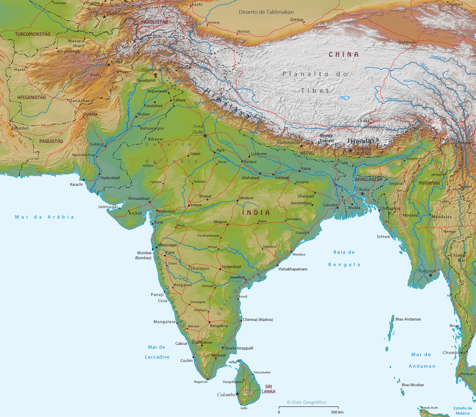 Mapa fisico India