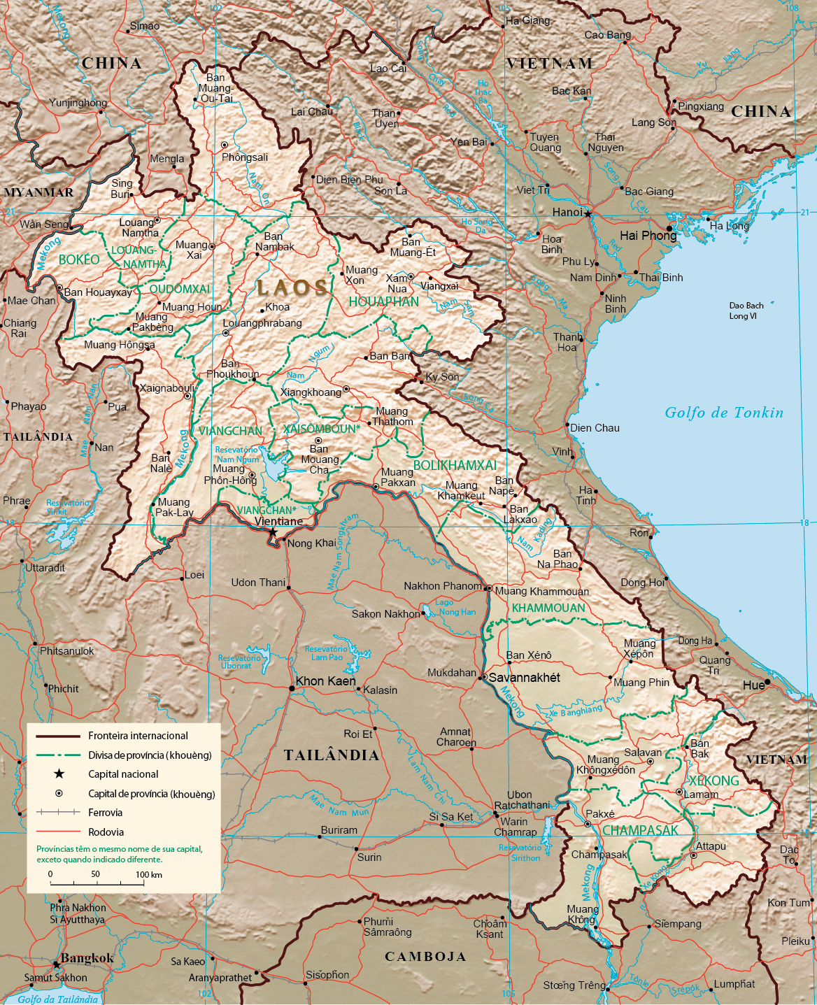Mapa Laos