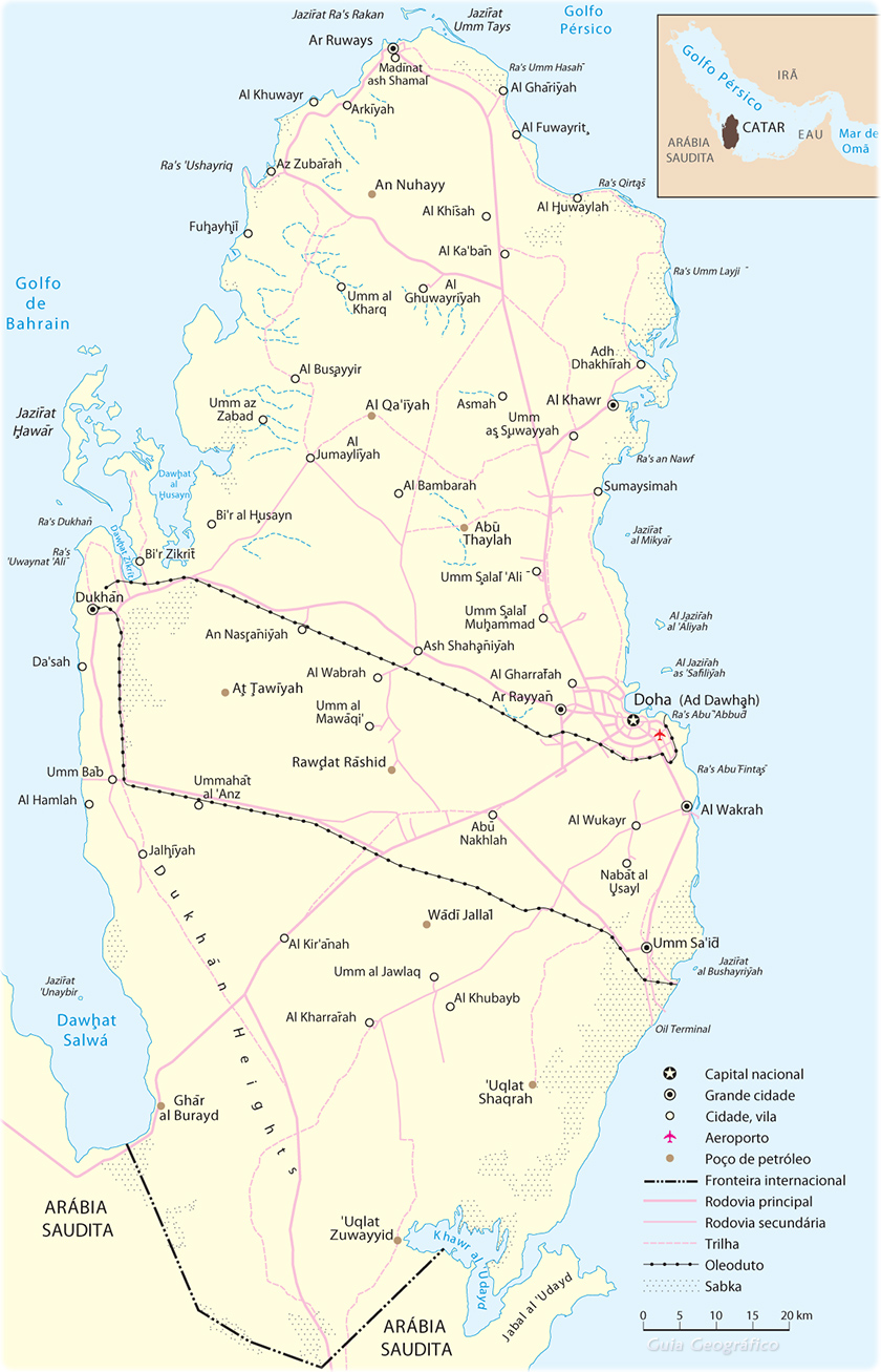 Mapa Catar