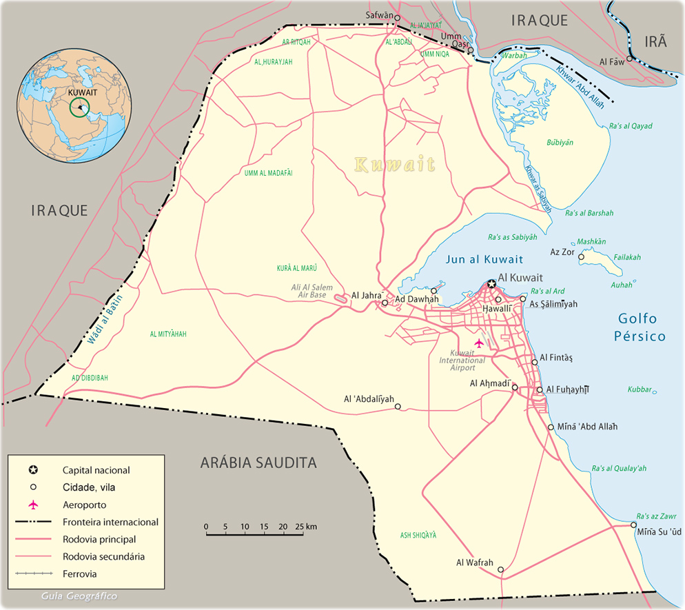 Mapa Kuwait