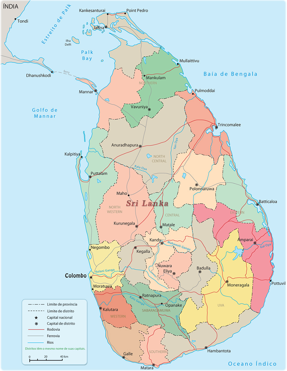 Mapa Sri Lanka