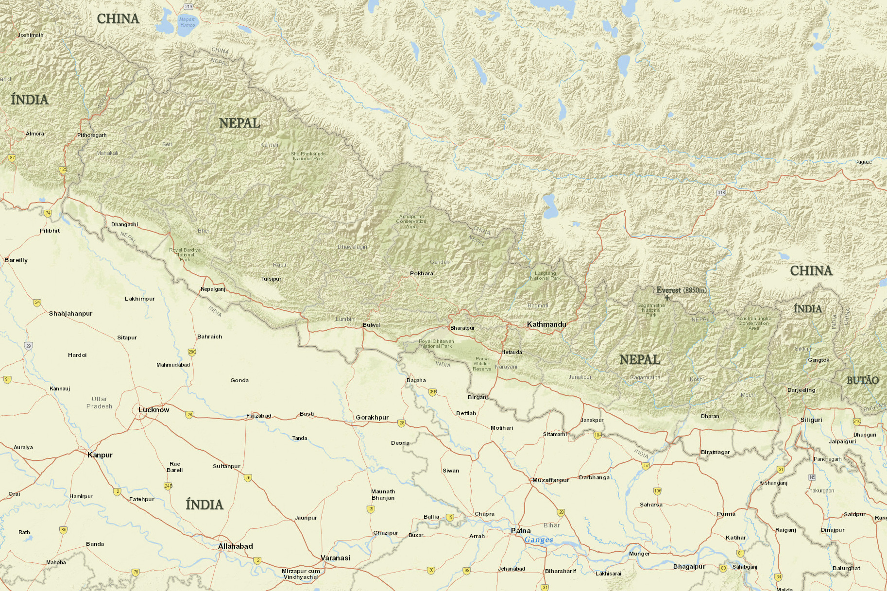 Mapa Nepal