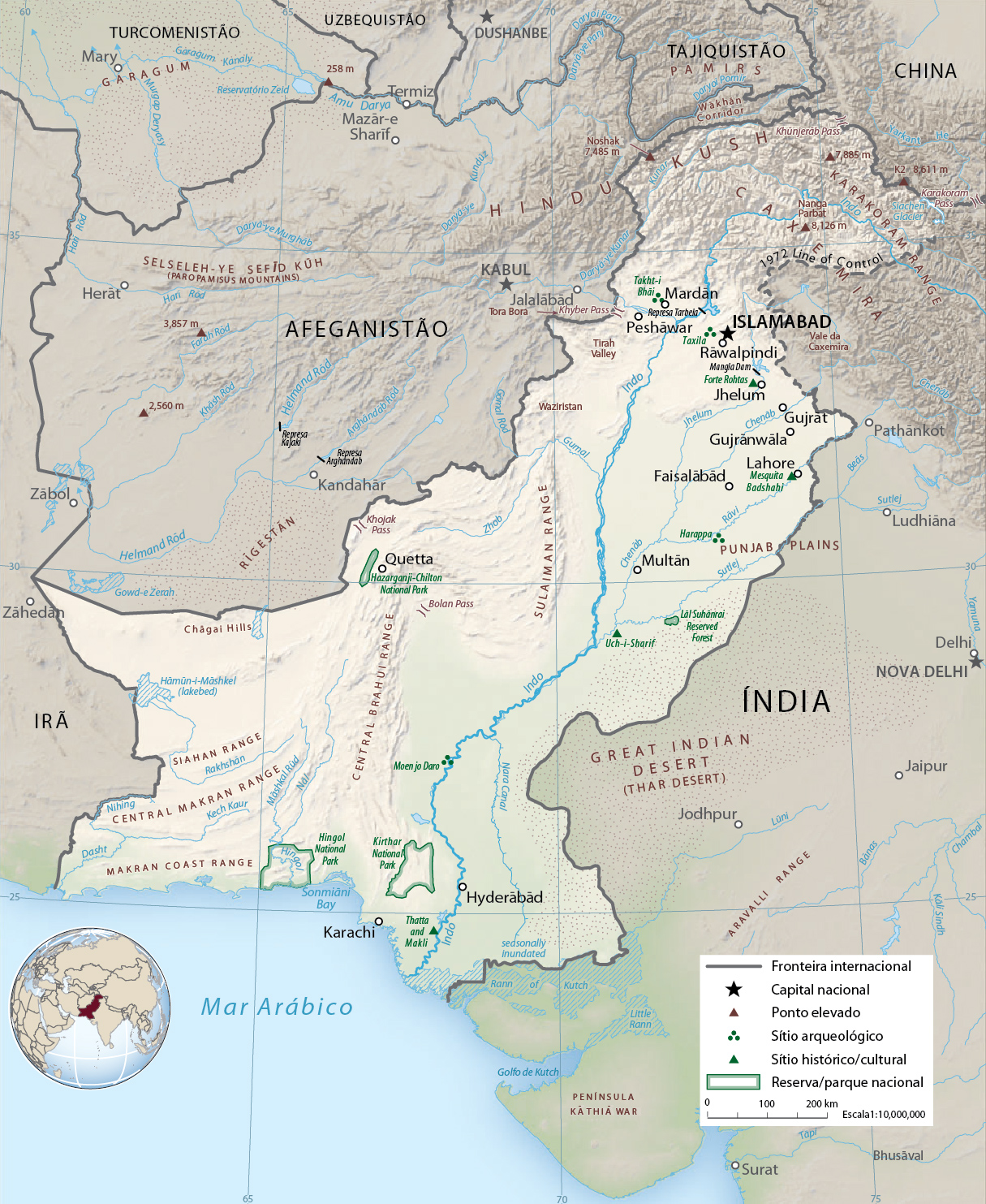Mapa Paquistão